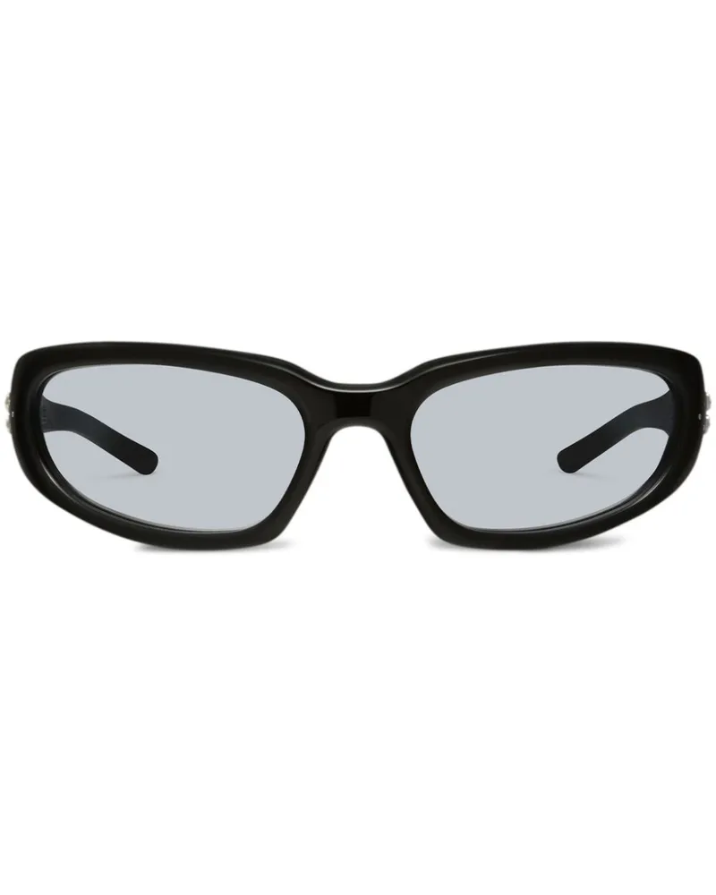 Gentle Monster Memento 01 Sonnenbrille mit Shield-Gestell - Schwarz Schwarz