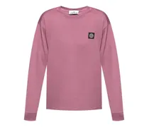 Sweatshirt mit Kompass-Patch - Rosa