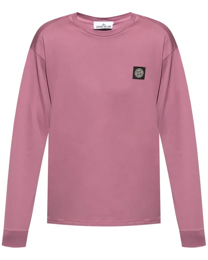 Stone Island Sweatshirt mit Kompass-Patch - Rosa Rosa