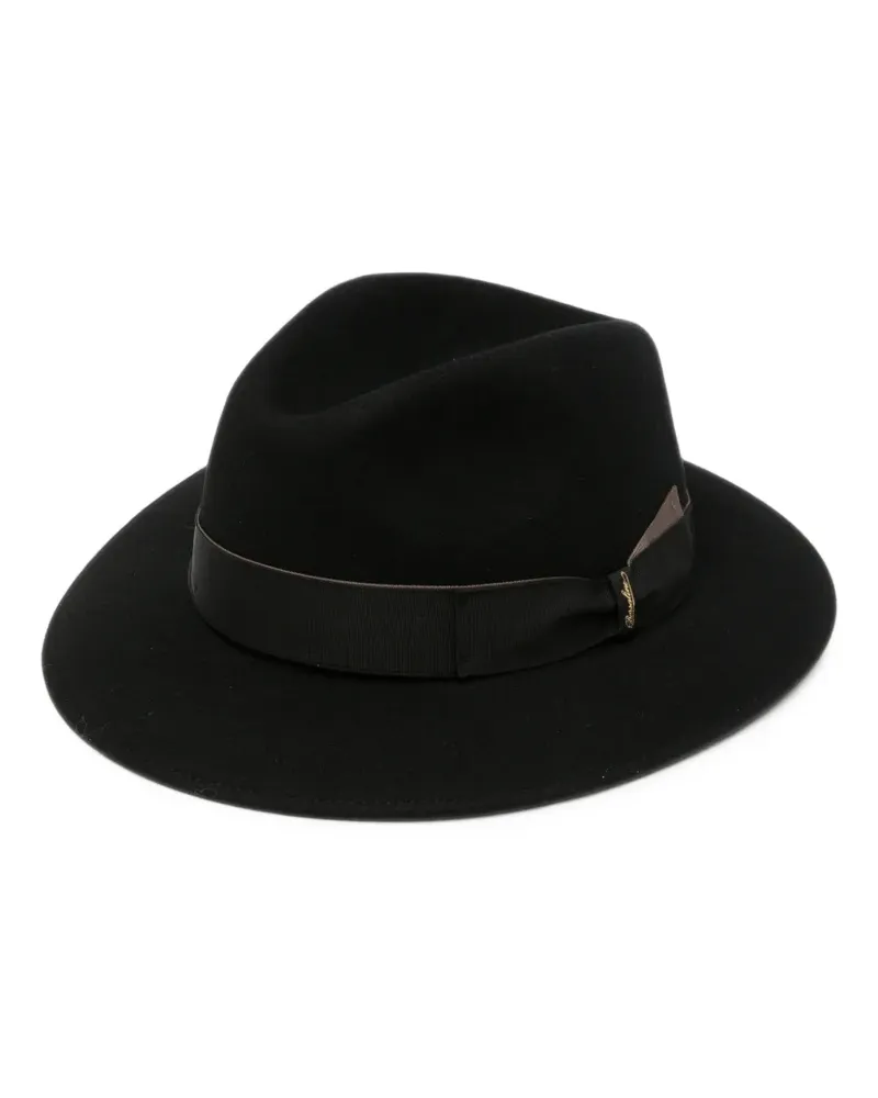 Borsalino Fedora mit Ripsbandbesatz - Schwarz Schwarz