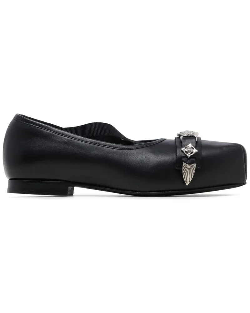 Toga Ballerinas mit Schild - Schwarz Schwarz