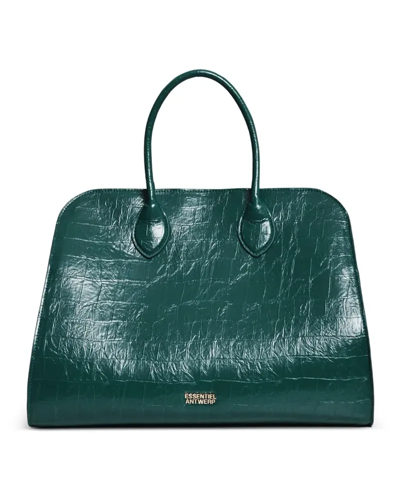 Essentiel Katarina Schultertasche mit Kroko-Effekt - Grün Grün