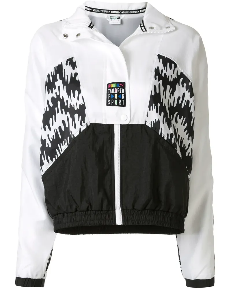 Puma Windbreaker mit abstraktem Print - Weiß Weiß