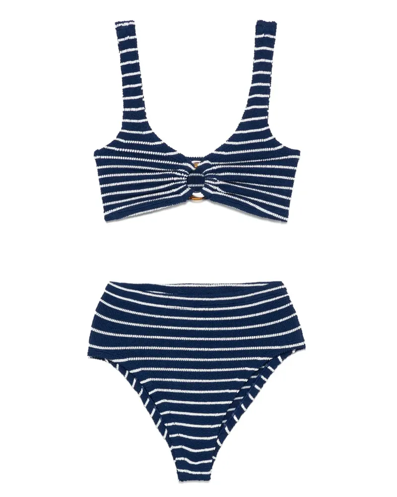 Hunza G Gestreifter Bikini - Blau Blau