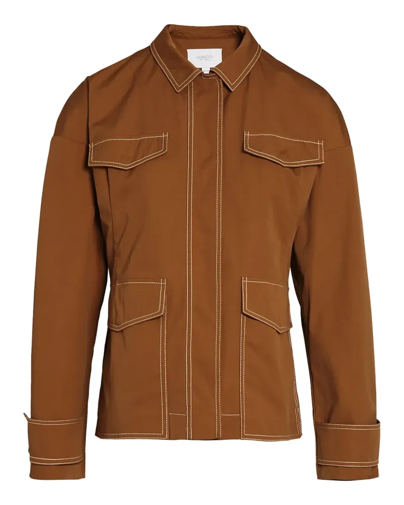Giambattista Valli pocket stitching shirt jacket - Braun Braun