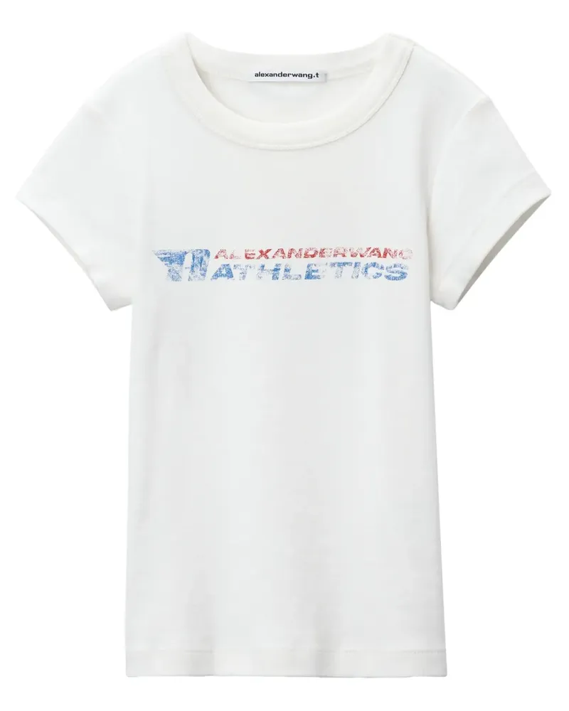 Alexander Wang T-Shirt mit ausgeblichenem Logo - Weiß Weiß