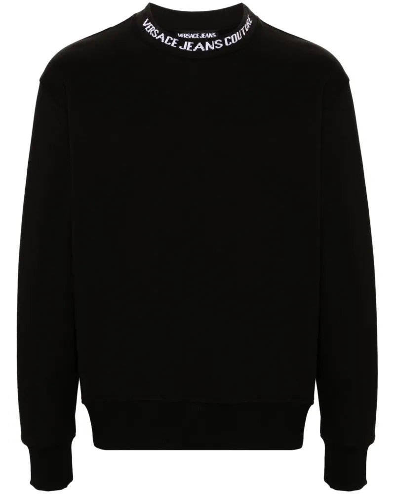 Versace Jeans Sweatshirt mit Logo Schwarz
