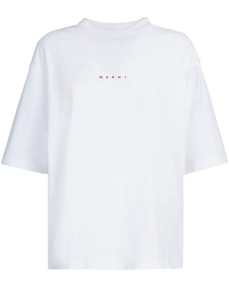 Marni T-Shirt mit Logo-Print - Weiß Weiß