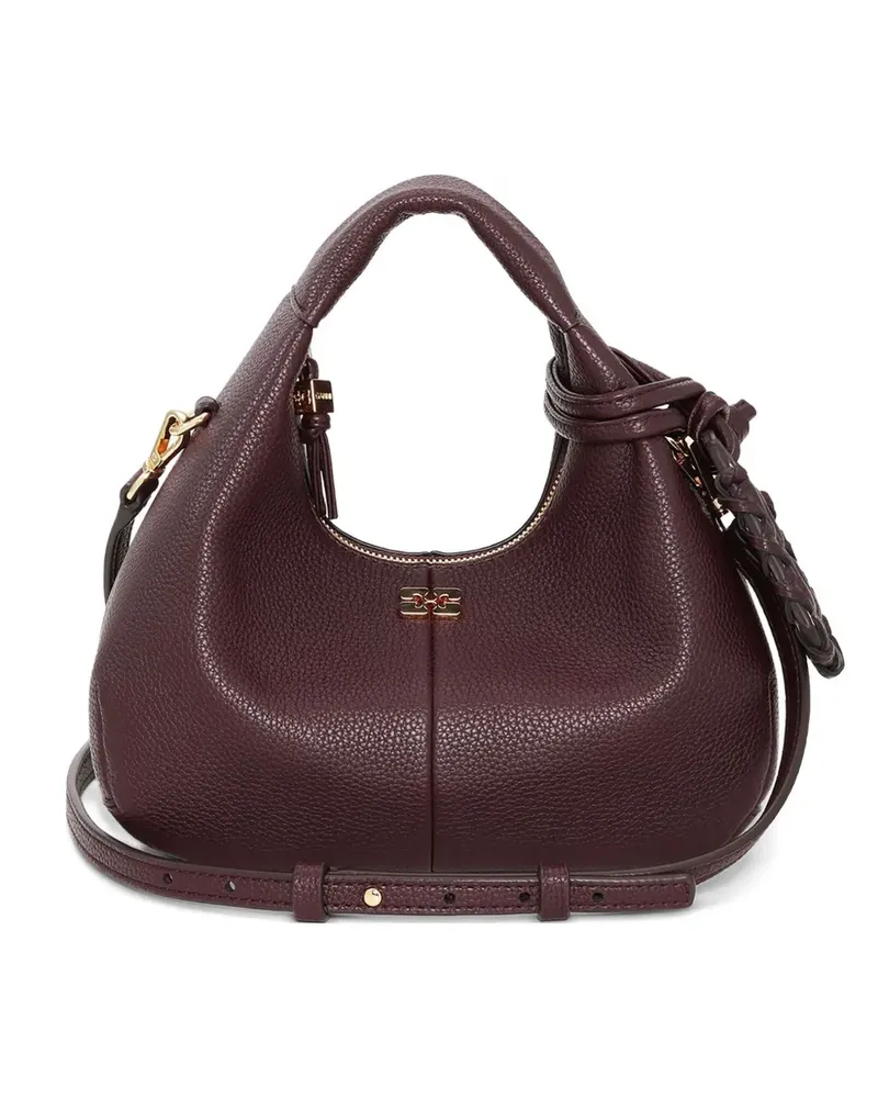 Ganni Mini Tote Bag aus strukturierem Leder - Braun Braun