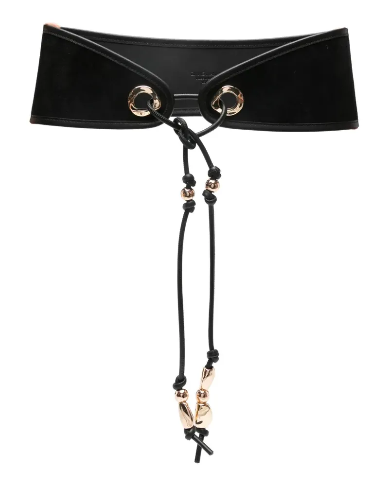 Zimmermann Gürtel mit Perlen - Schwarz Schwarz