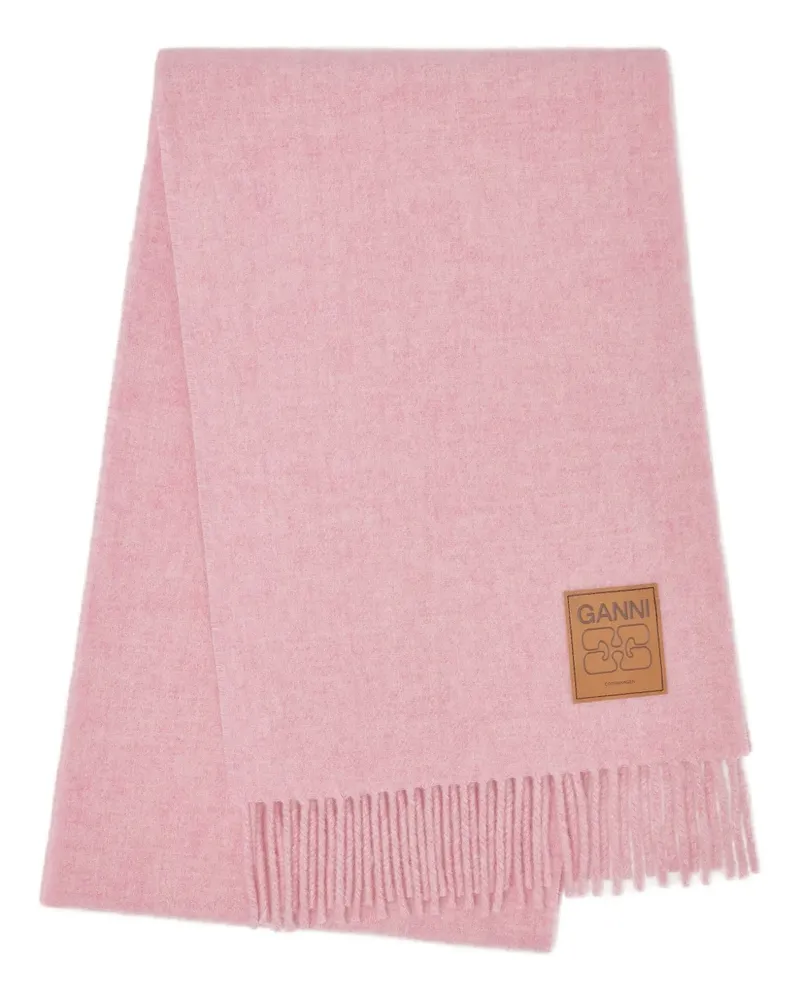 Ganni Schal mit Fransen - Rosa Rosa