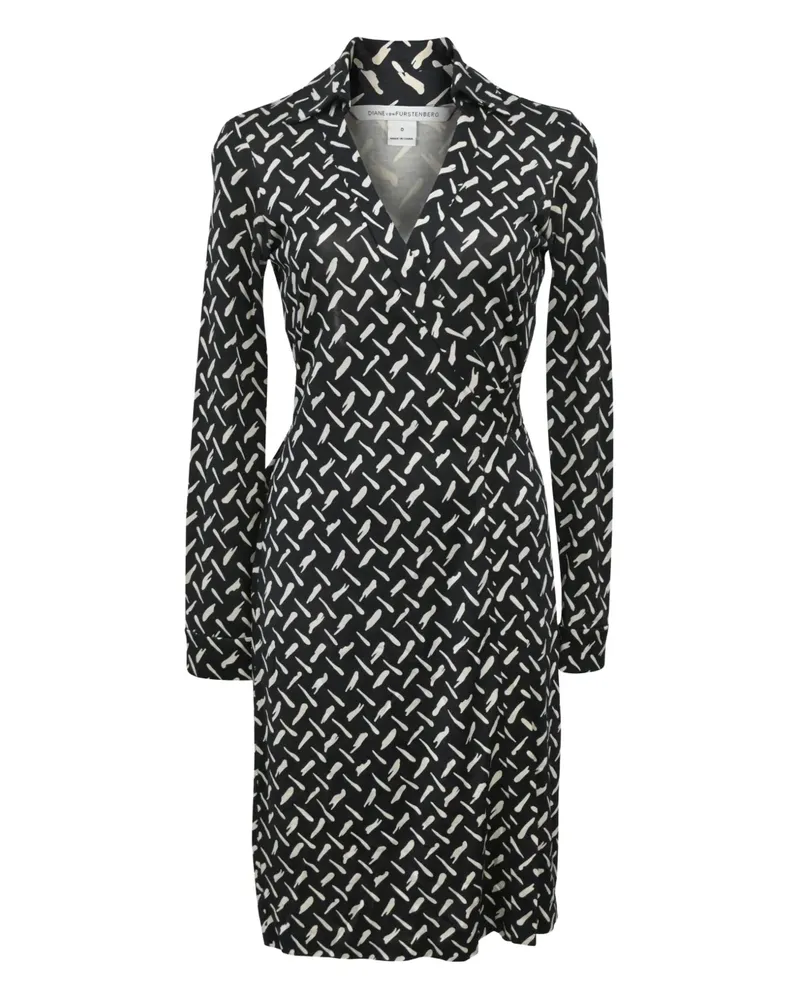 Diane von Furstenberg printed wrap midi dress - Schwarz Schwarz