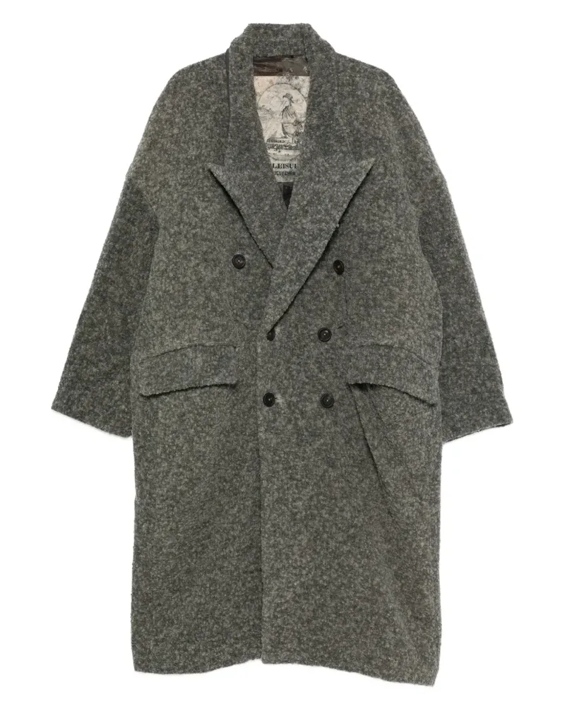 Ziggy Chen Doppelreihiger Mantel - Grau Grau