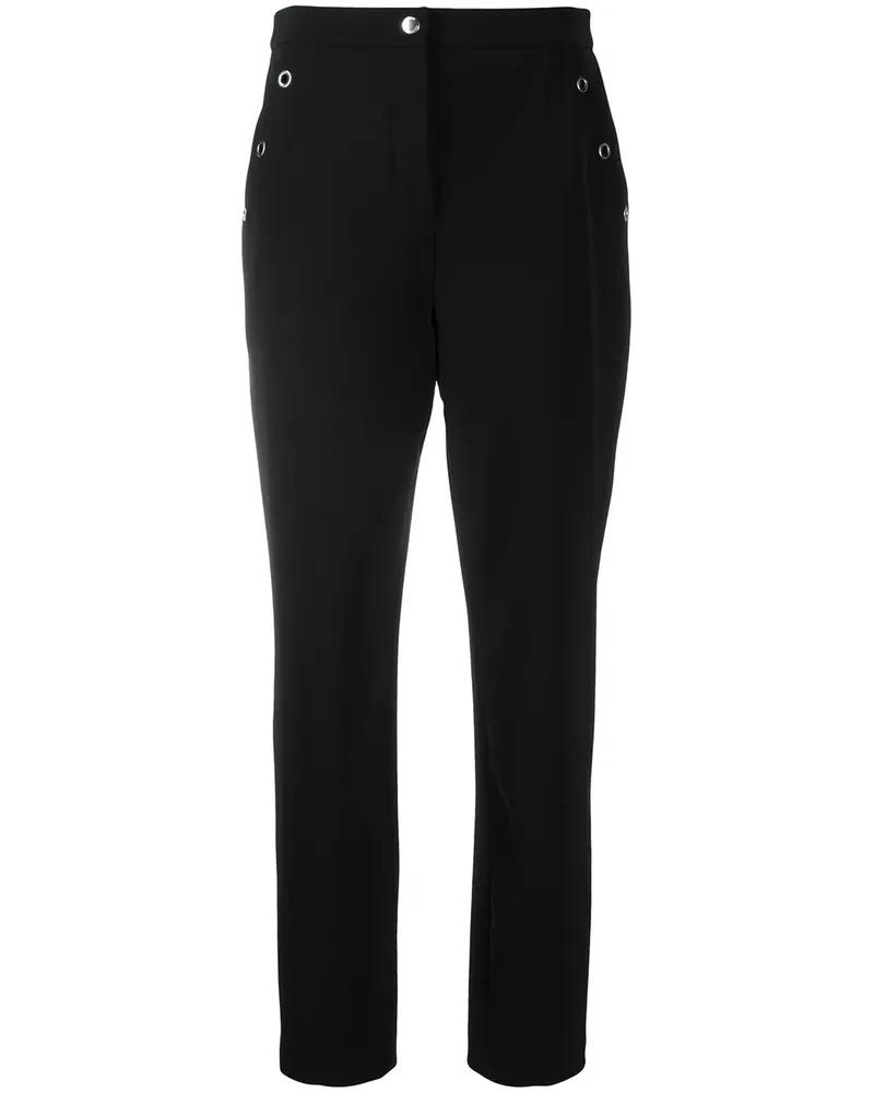 Moschino Gerade Hose mit hohem Bund - Schwarz Schwarz