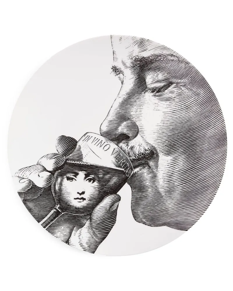 Fornasetti Variazioni n.256 Wandteller Schwarz