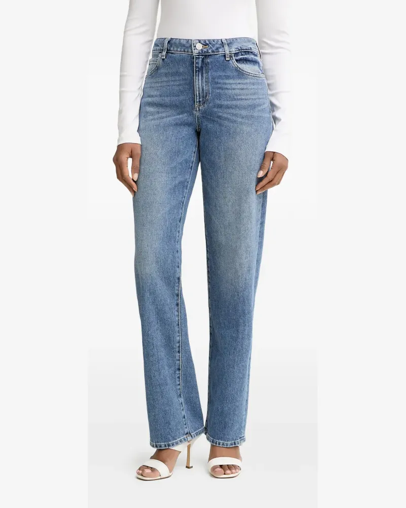 Guess Gaia logo-patch straight-leg denim jeans - Blau Blau
