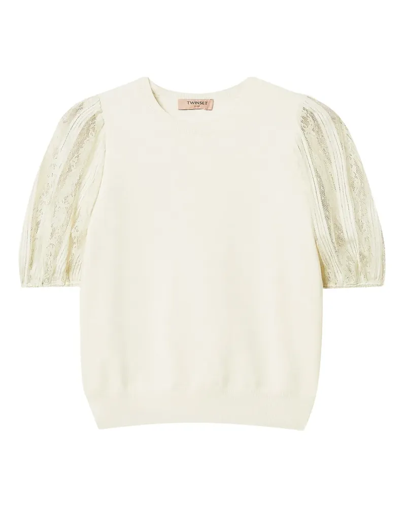 Twin-Set Top mit Spitze - Nude Nude