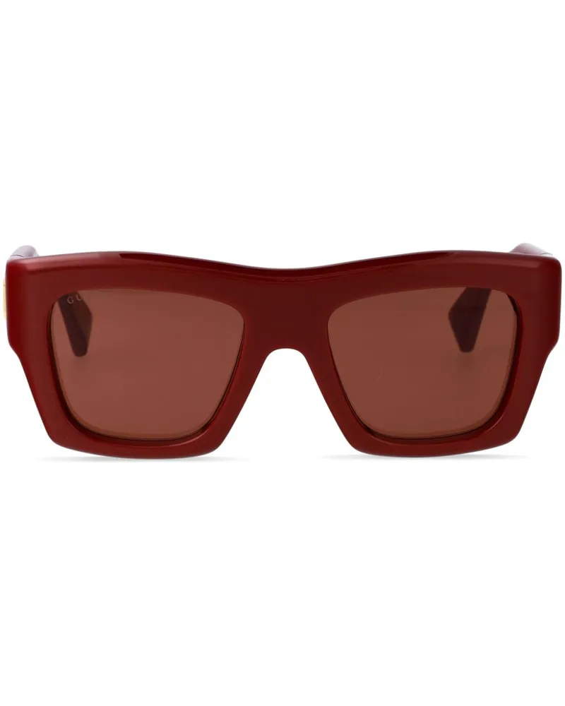 Gucci Sonnenbrille mit Logo - Rot Rot