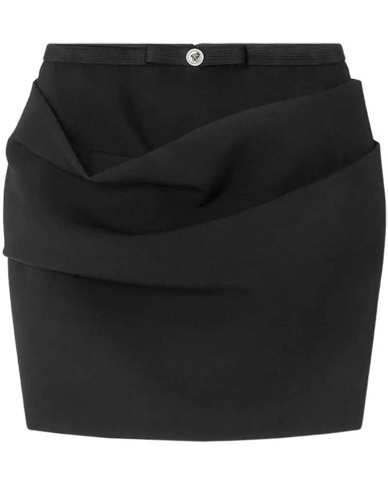 Versace Drapierter Gabardine-Rock - Schwarz Schwarz
