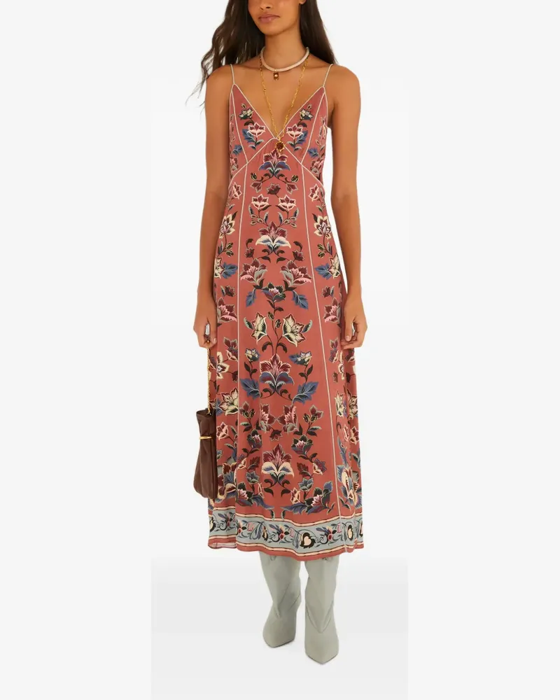 FARM Rio Floral Beauty Tapestry midi dress - Orange Orange