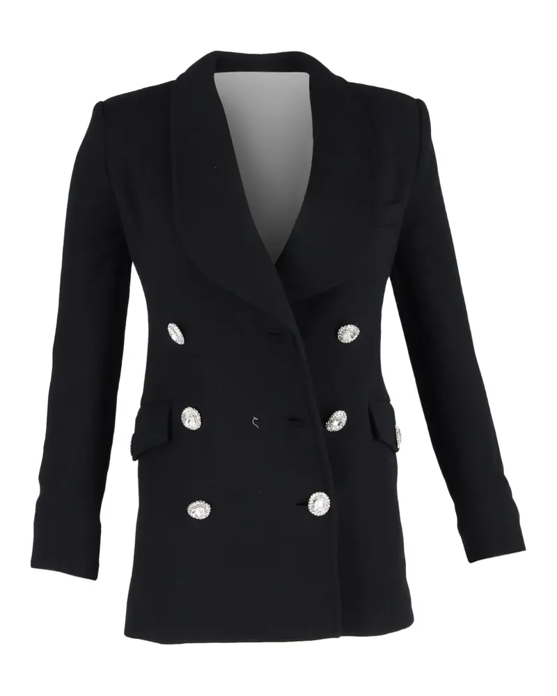 Alessandra Rich Einreihiger Blazer mit Kristallknöpfen - Schwarz Schwarz