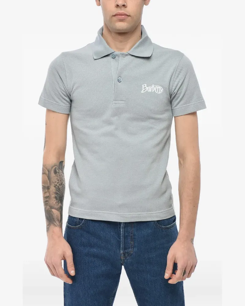 Burberry logo-embroidered polo shirt - Grau Grau
