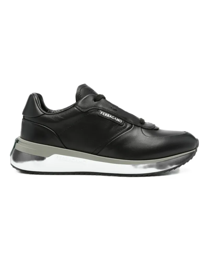 Ferragamo Gancini Sneakers mit Logo - Schwarz Schwarz