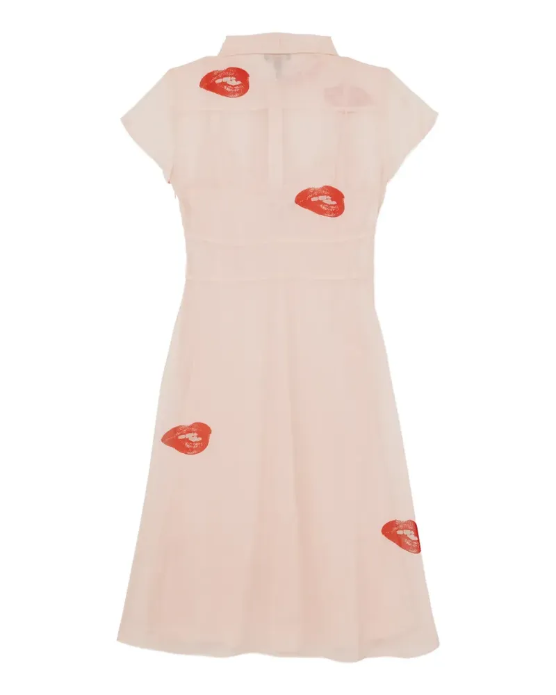 Marc Jacobs lips-neck tie midi dress - Nude Nude
