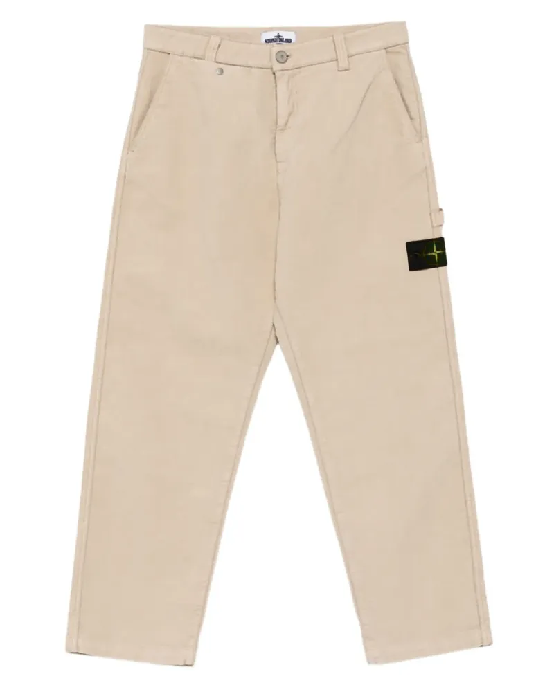 Stone Island Hose mit Kompass-Patch - Nude Nude