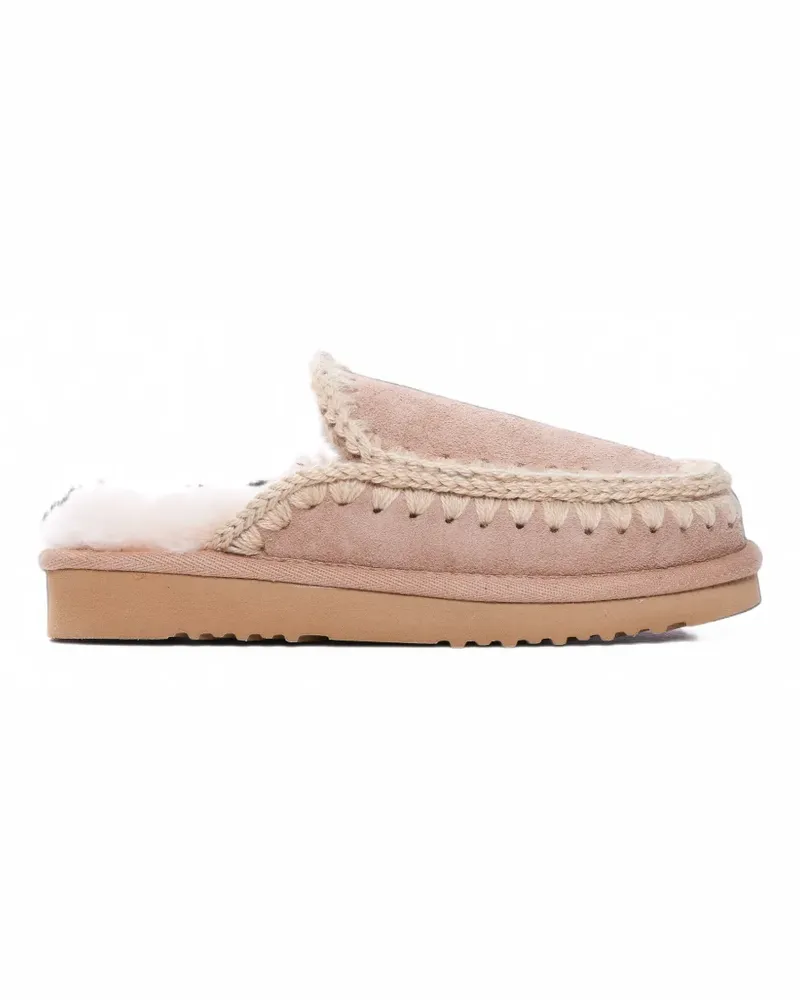 Mou Eskimo Slipper mit gehäkeltem Besatz - Nude Nude