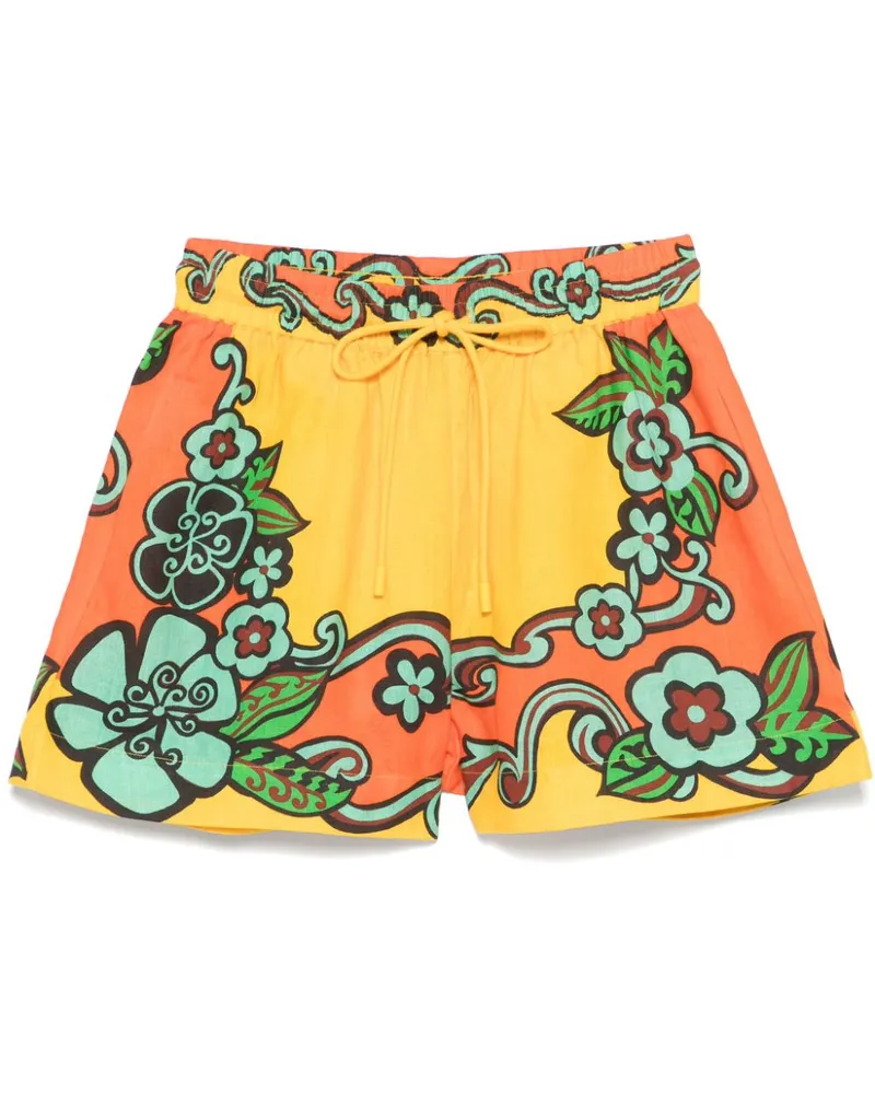 ALEMAIS Shorts mit Blumenmuster - Gelb Gelb