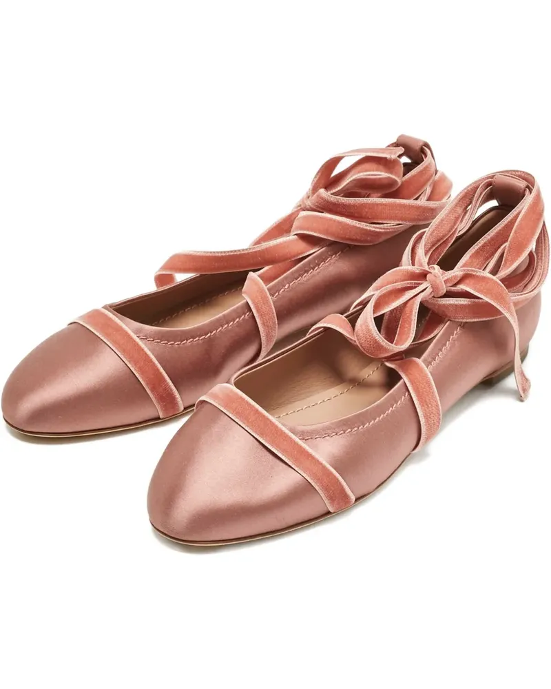 Malone Souliers satin velvet ballet flats - Rosa Rosa