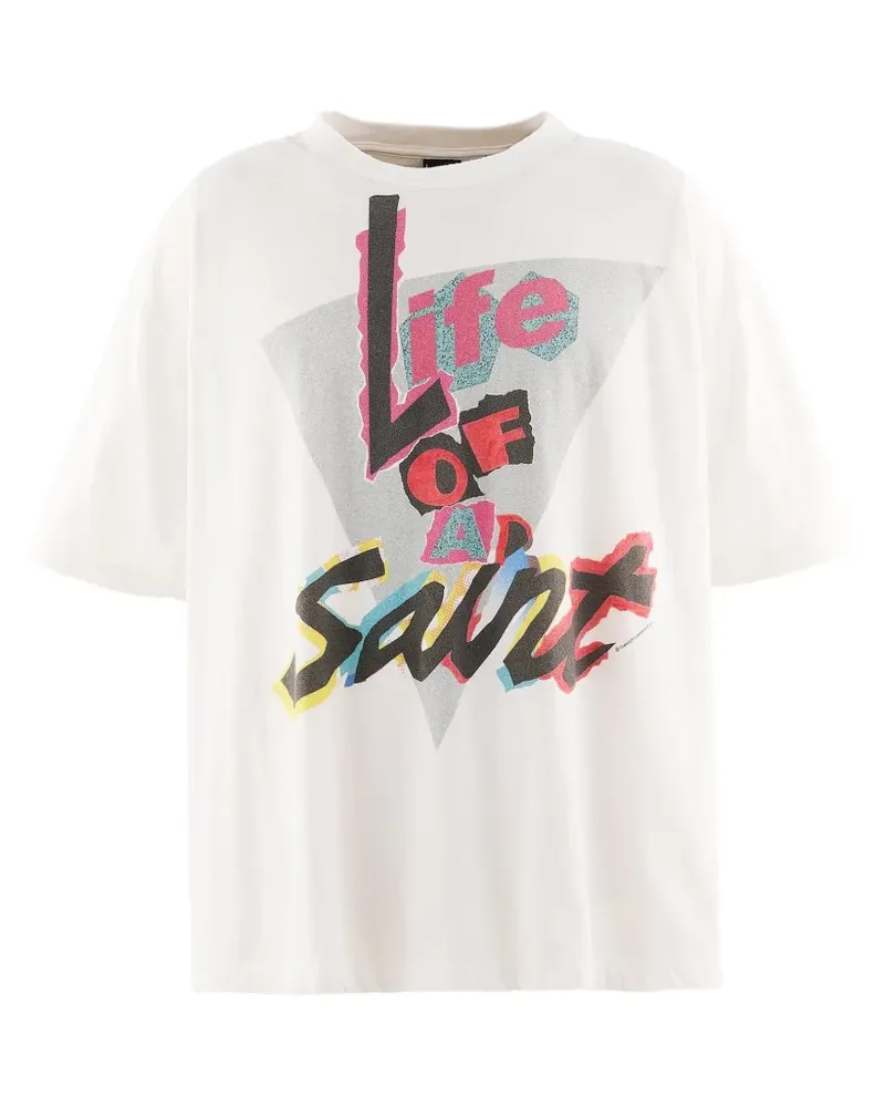 SAINT MXXXXXX logo-print boxy-fit short-sleeved T-shirt - Weiß Weiß