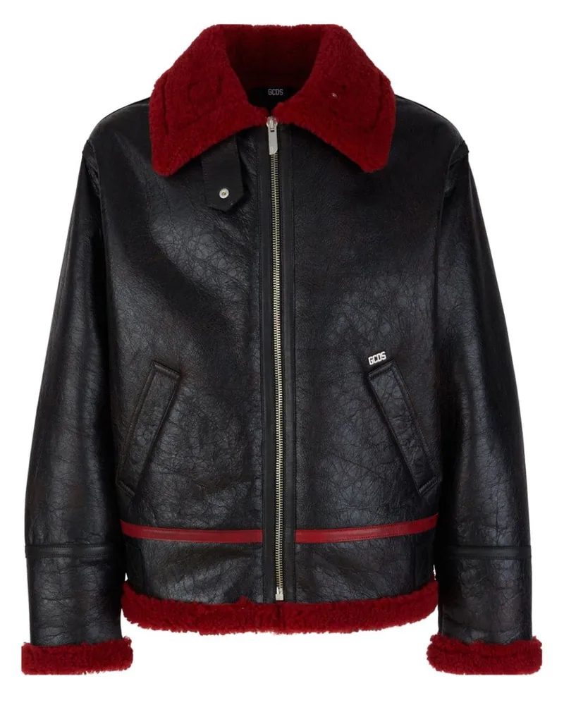 GCDS Jacke aus Shearling - Schwarz Schwarz