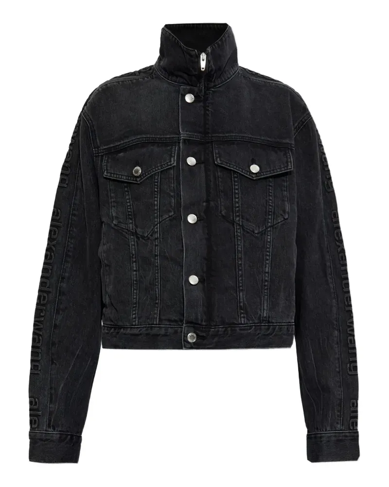 Alexander Wang zip-up denim jacket - Schwarz Schwarz