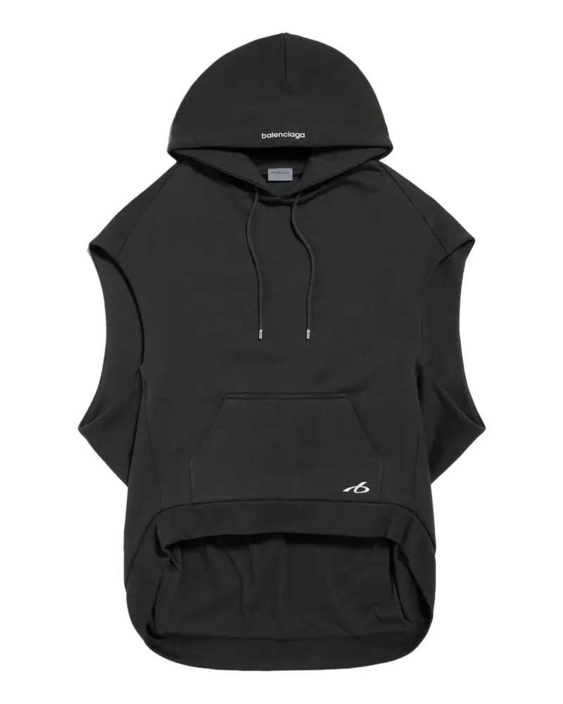 Balenciaga Asymmetrischer Hoodie - Schwarz Schwarz