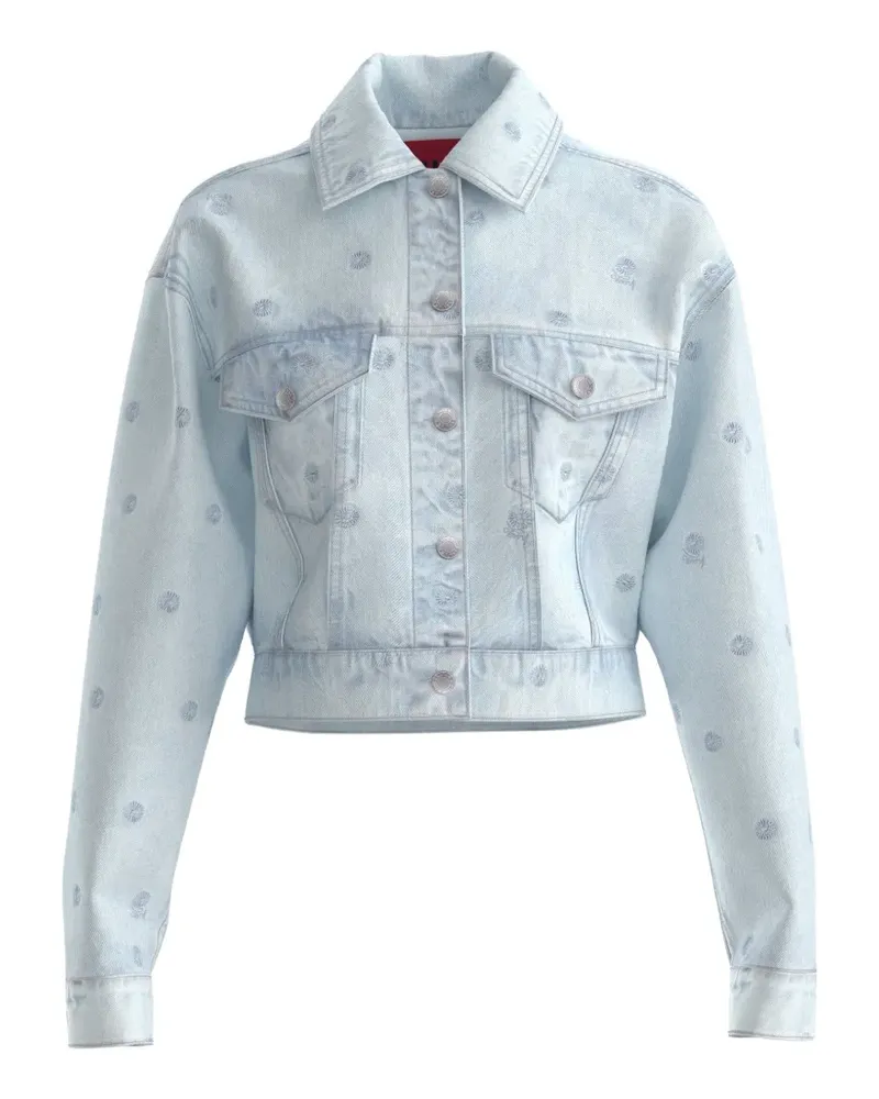 HUGO BOSS Gemusterte Jeansjacke - Blau Blau