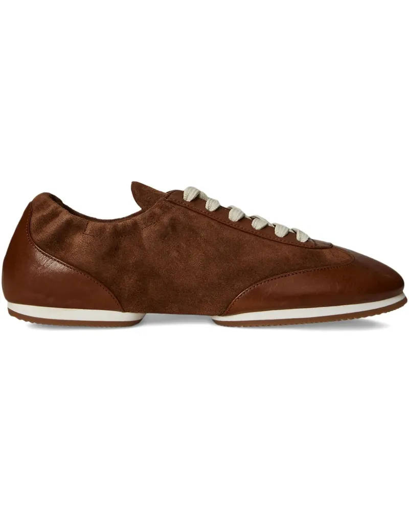Ralph Lauren Pony Ballerina Sneakers mit Logo-Prägung - Braun Braun