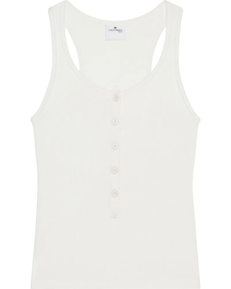Courrèges Geripptes Trägershirt - Weiß Weiß