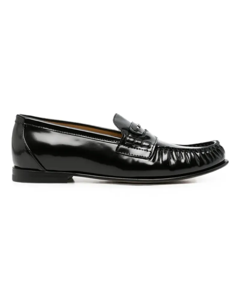 Fendi Scrunch logo-plaque gathered loafers - Schwarz Schwarz