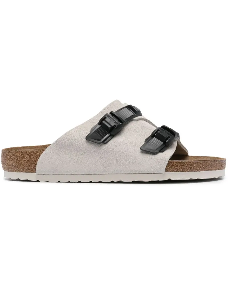 Birkenstock Arizona Pantoletten aus Wildleder - Weiß Weiß