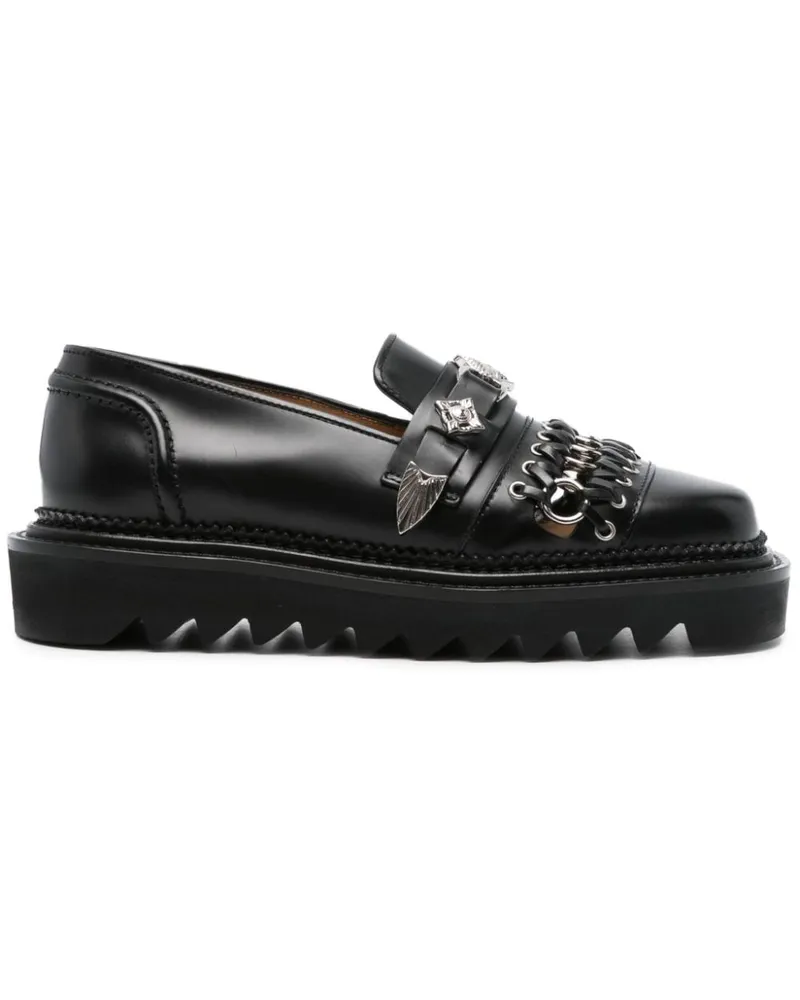 Toga Loafer mit Ringdetail Schwarz