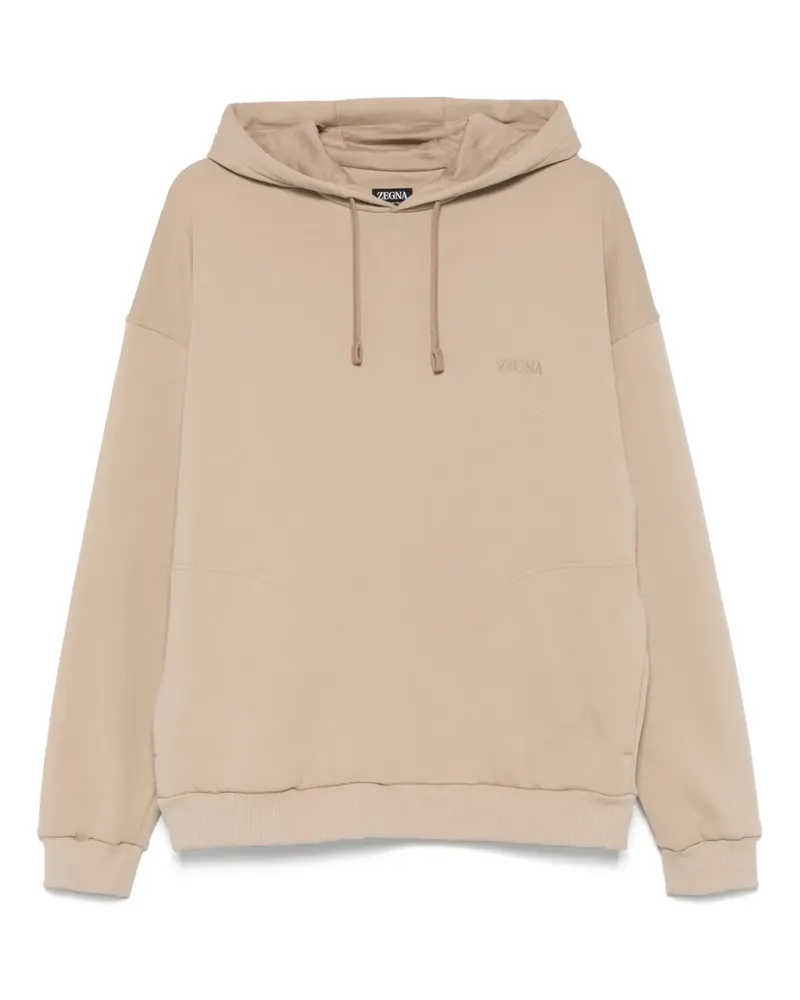 Ermenegildo Zegna Hoodie mit Logo-Stickerei - Nude Nude