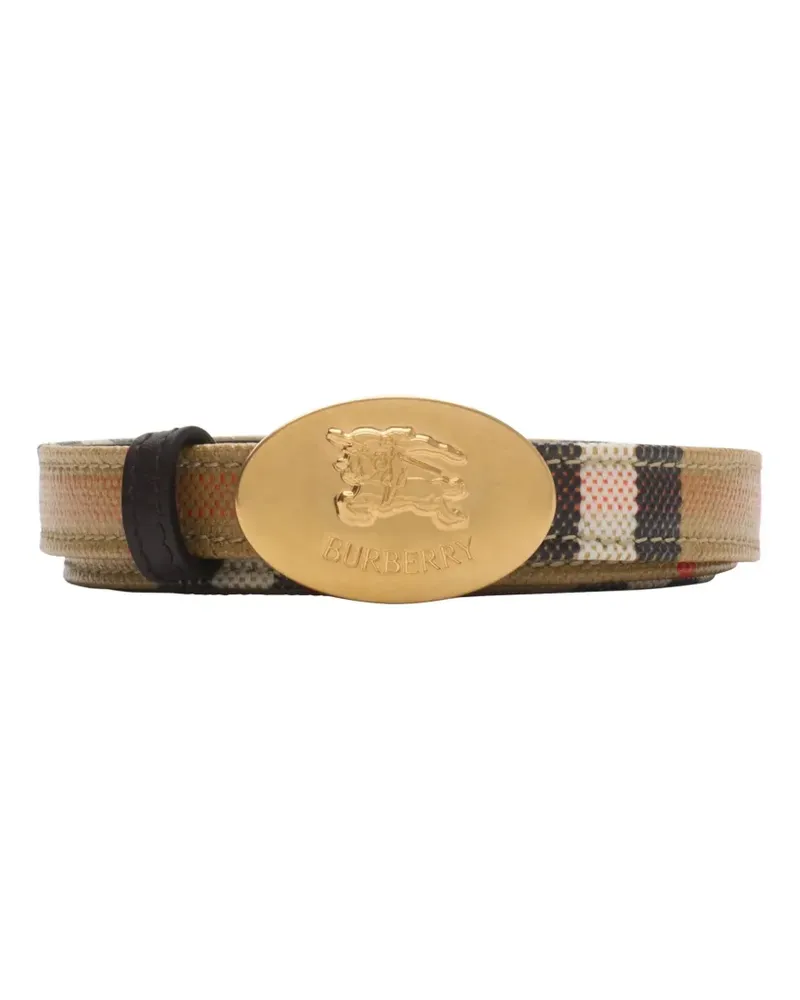 Burberry Karierter Equestrian Knight Gürtel - Nude Nude