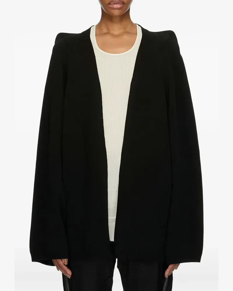 Rick Owens structured-shoulder knitted cardigan - Schwarz Schwarz