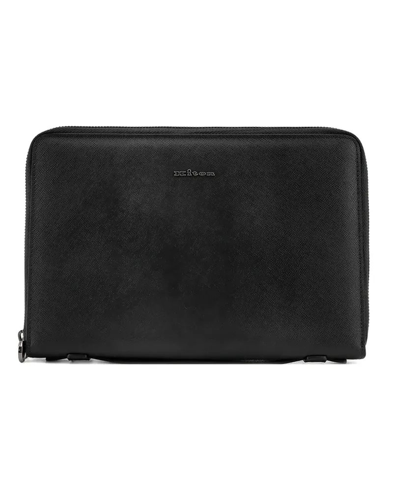 Kiton Laptoptasche mit Reißverschluss - Schwarz Schwarz