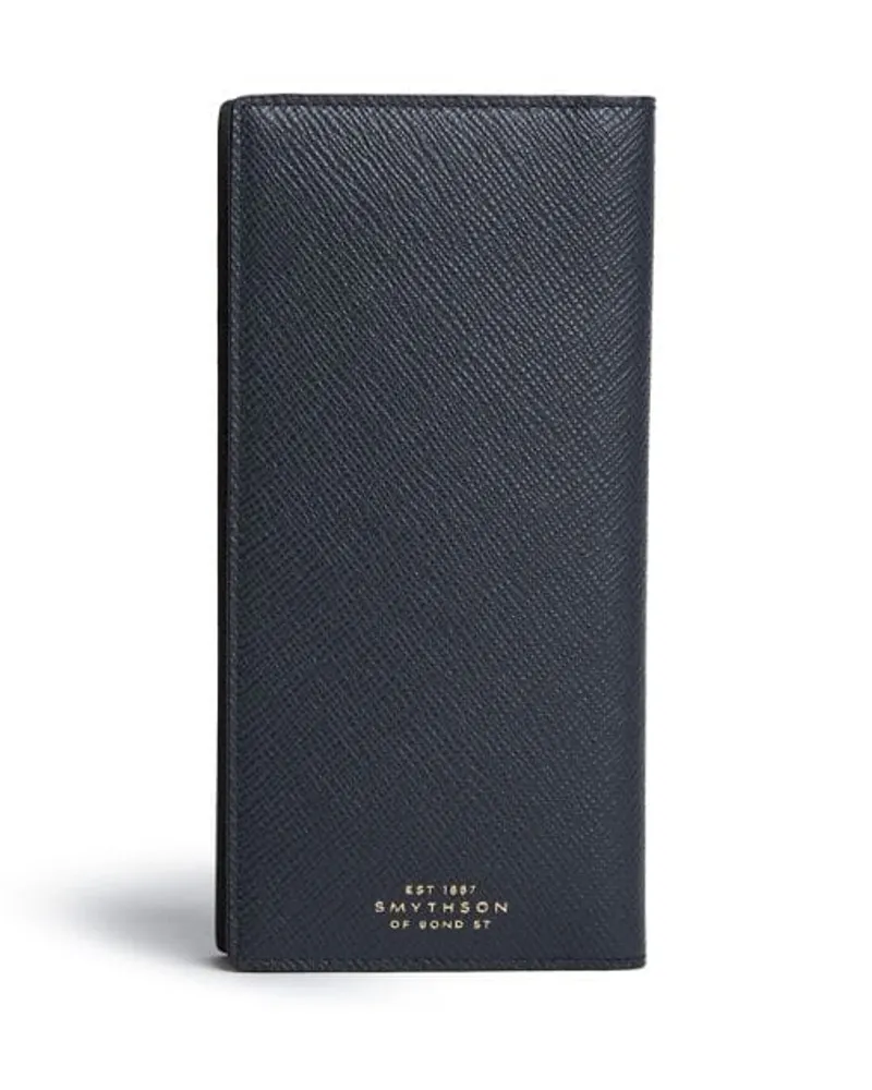 Smythson Schmales Panama Portemonnaie Blau