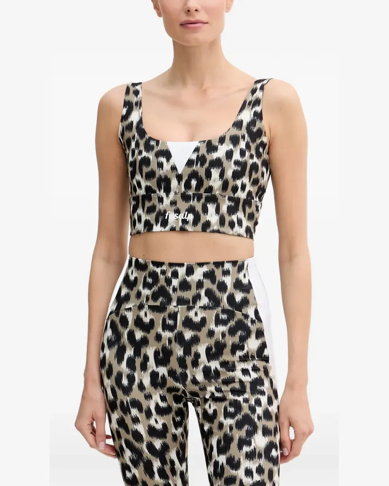 FUSALP Biarra Sport-BH mit Leopardenprint - Nude Nude