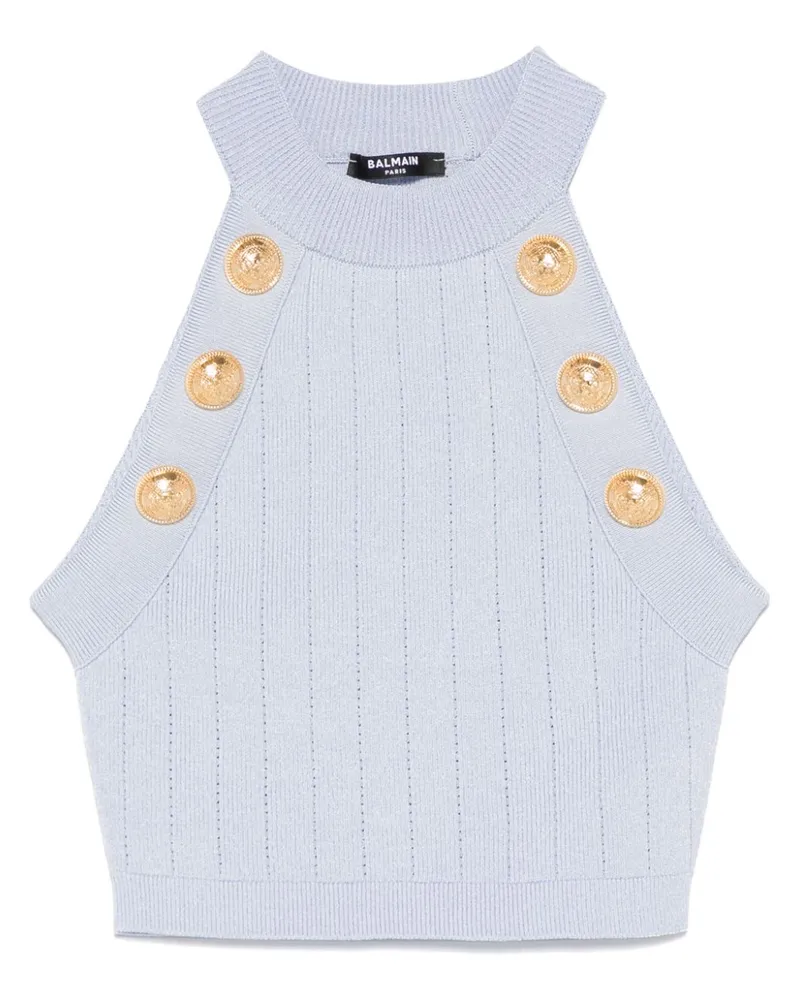Balmain Oberteil mit Münzknöpfen - Blau Blau