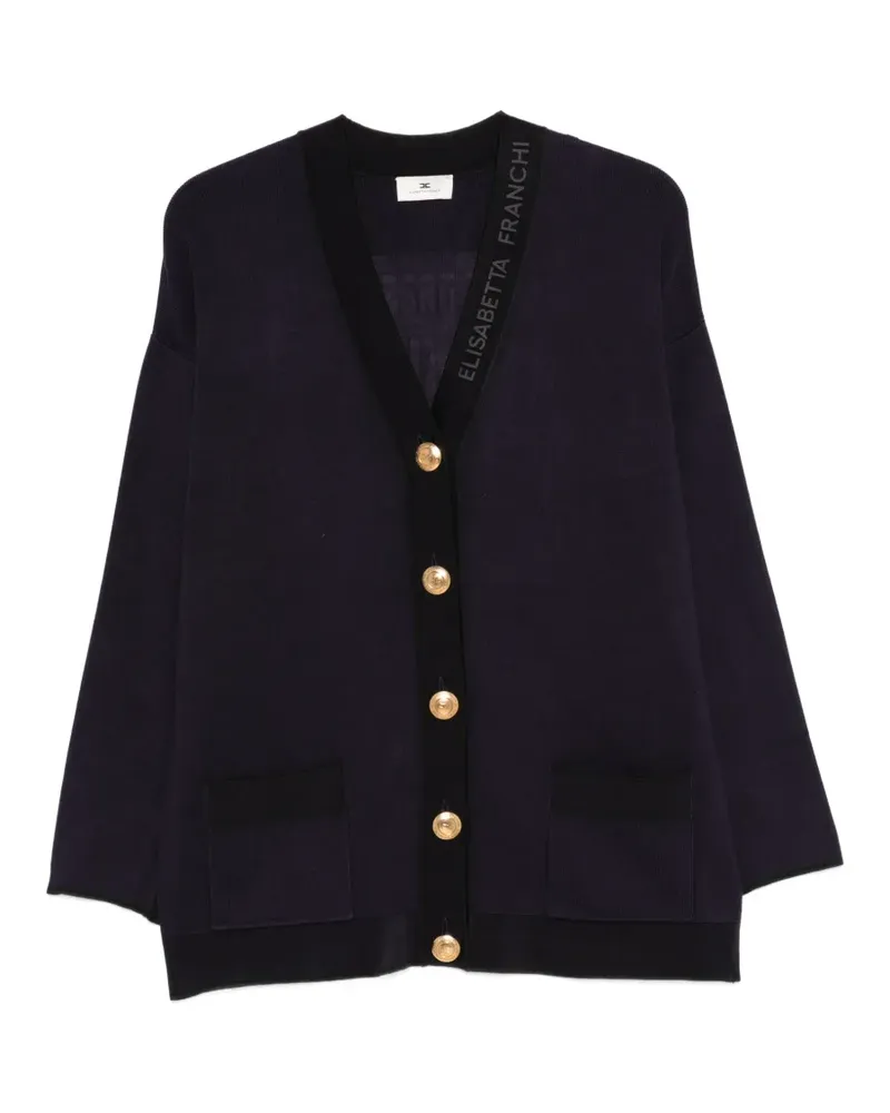 Elisabetta Franchi V-neck button-up cardigan - Schwarz Schwarz